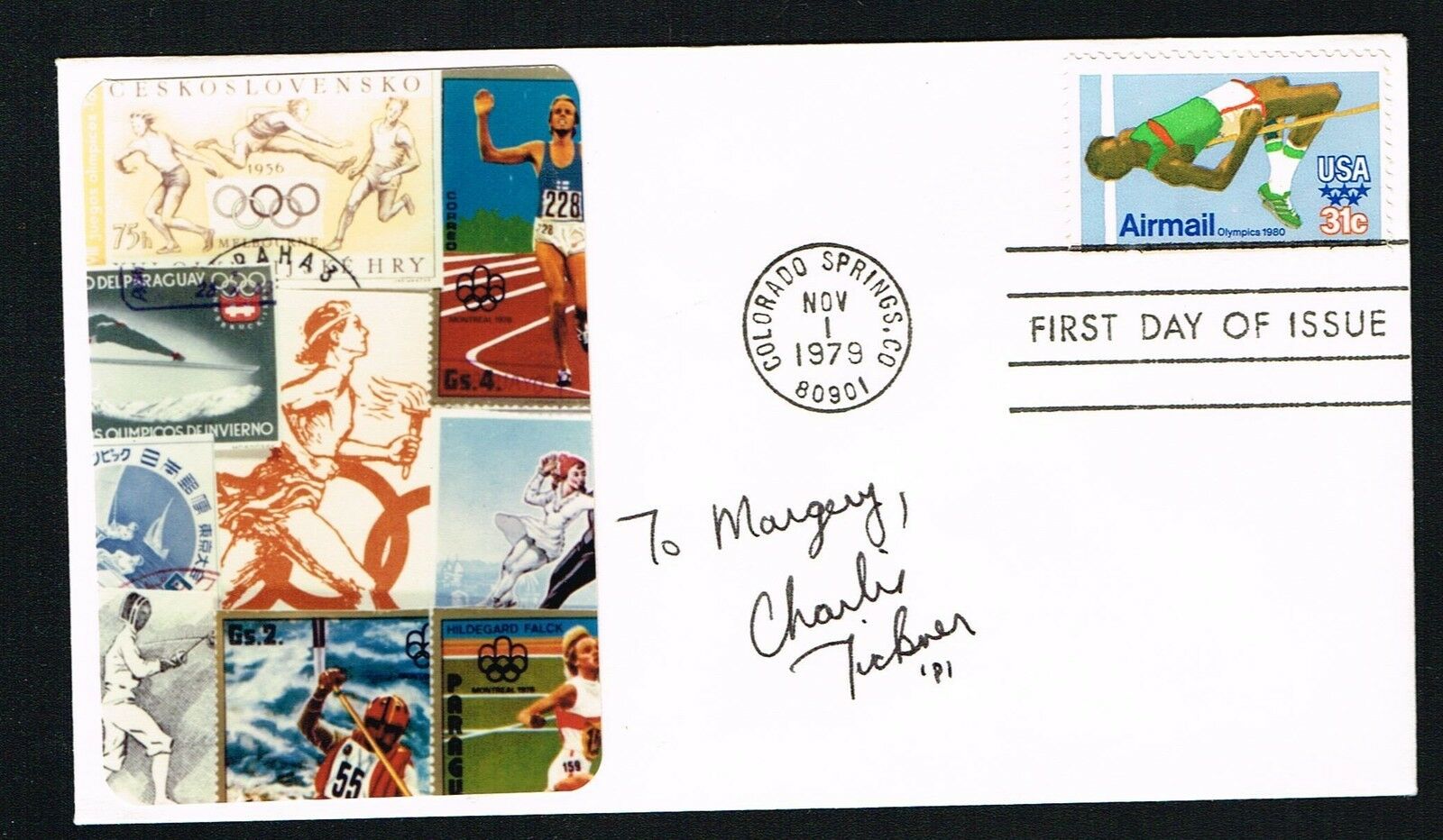 Charles Tickner Signed Autograph Auto First Day Cover Fdc Olympic Figure Skater