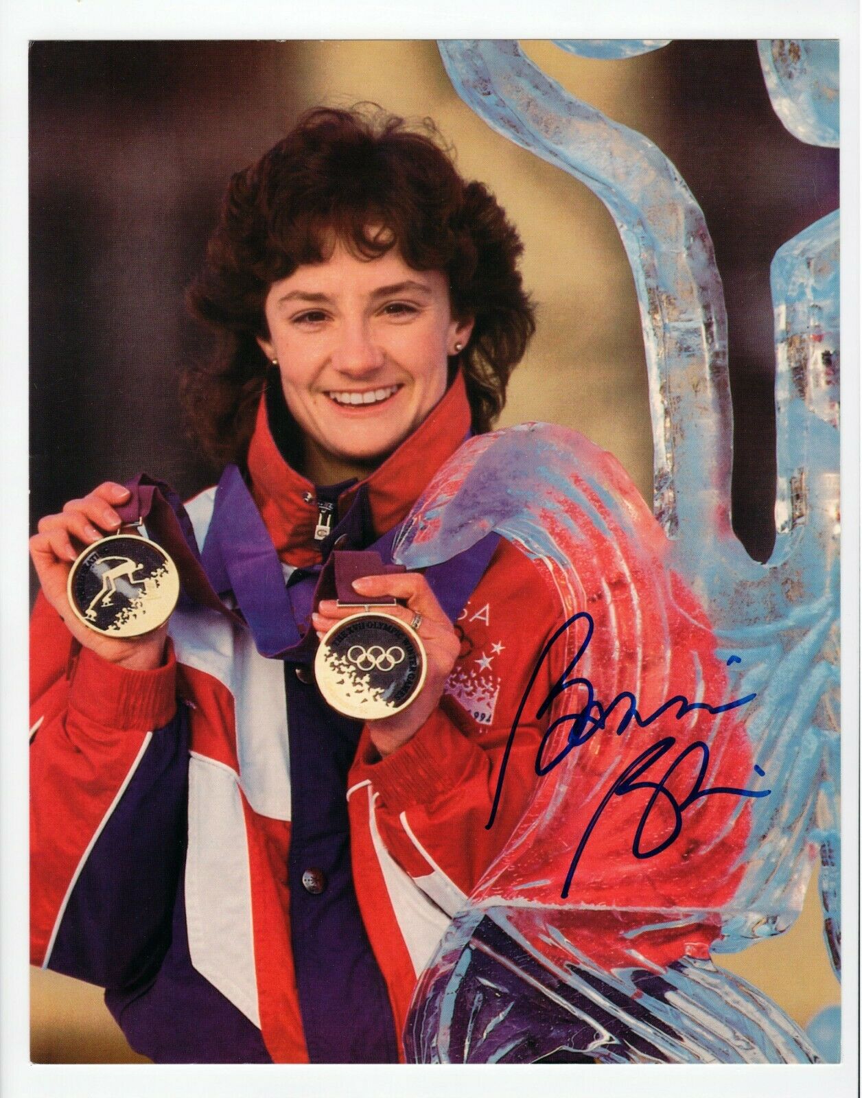 Bonnie Blair Autograph 8x10 Color Photo 5 Olympic Gold Medals Speed Skater