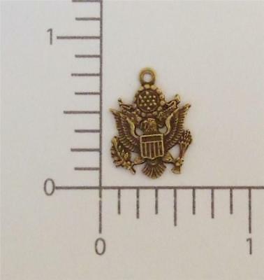 57611        Antique Gold Us Army Charm Jewelry Finding