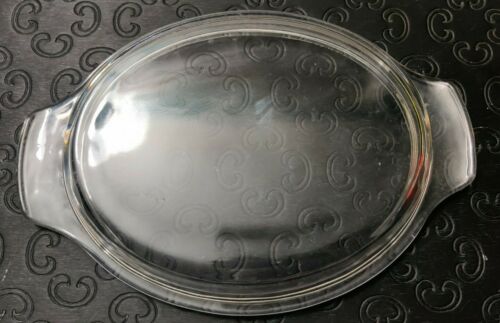 Oval Glass Casserole Dish Lid Only 8 1/2" X 6 1/2"