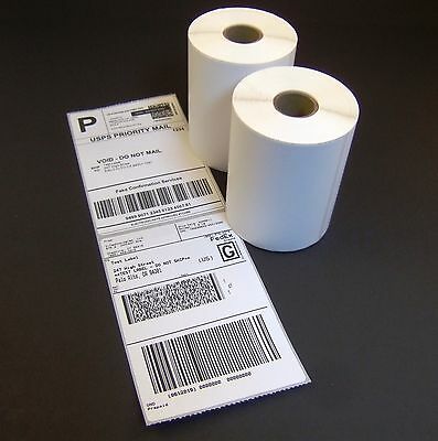 4 Rolls 4x6 Direct Thermal Shipping Labels - 250/roll - Zebra 2844 Zp450 Eltron