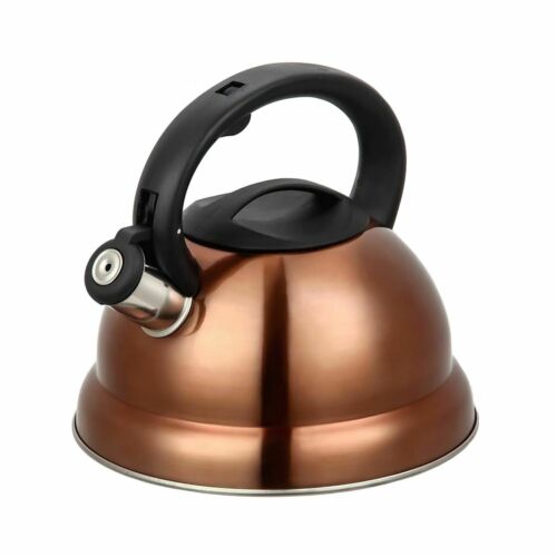 Elitra Home 3 Qt Whistling Tea Kettle Stainless Steel Whistling Tea Pot Copper