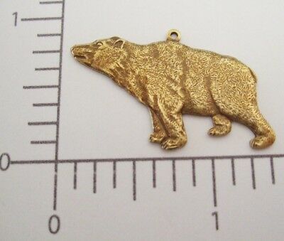43603          Brass Oxidized Grizzly Bear Charm Jewelry Finding