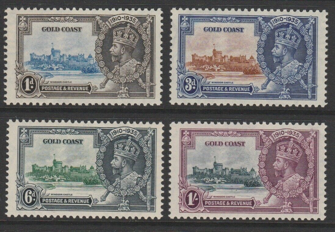 Gold Coast Mint Gv 1935 Silver Jubilee Set Sg113-116