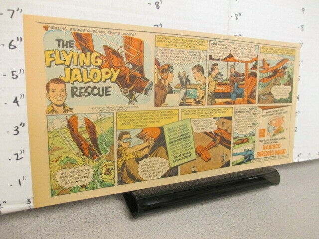 Newspaper Ad 1953 Nabisco Shredded Wheat Cereal Box Airplane Bi-plane Jalopy