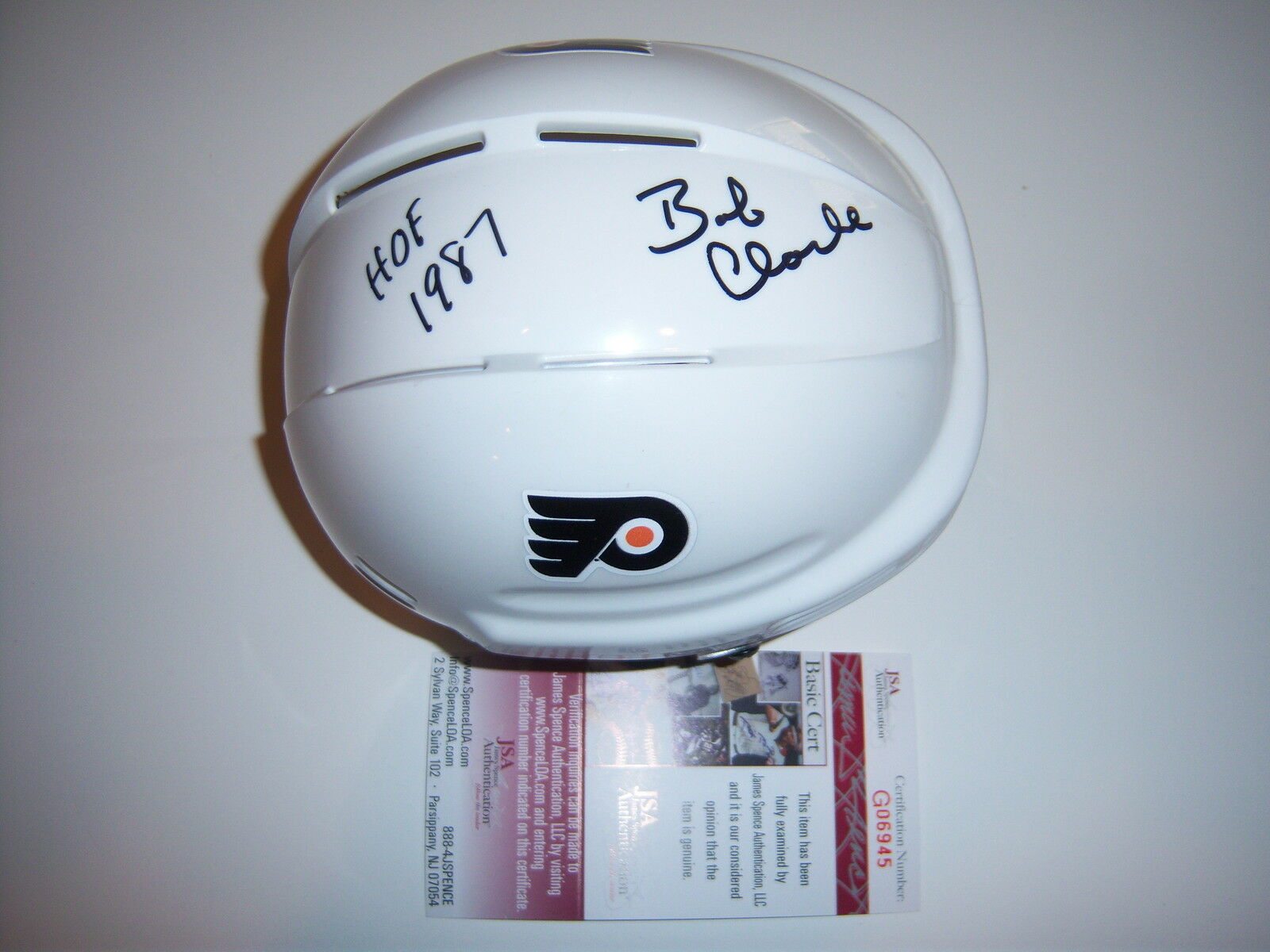 Bob Clarke Philadelphia Flyers,hof Jsa/coa Signed Mini Helmet