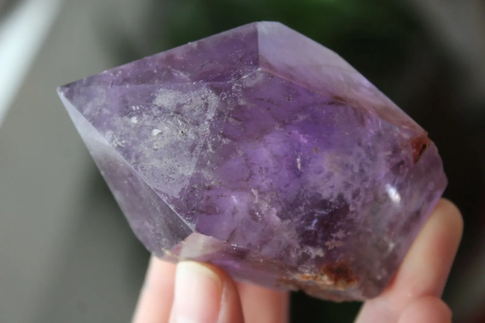 245g Natural Purple Amethyst Quartz Crystal Point Healing J21