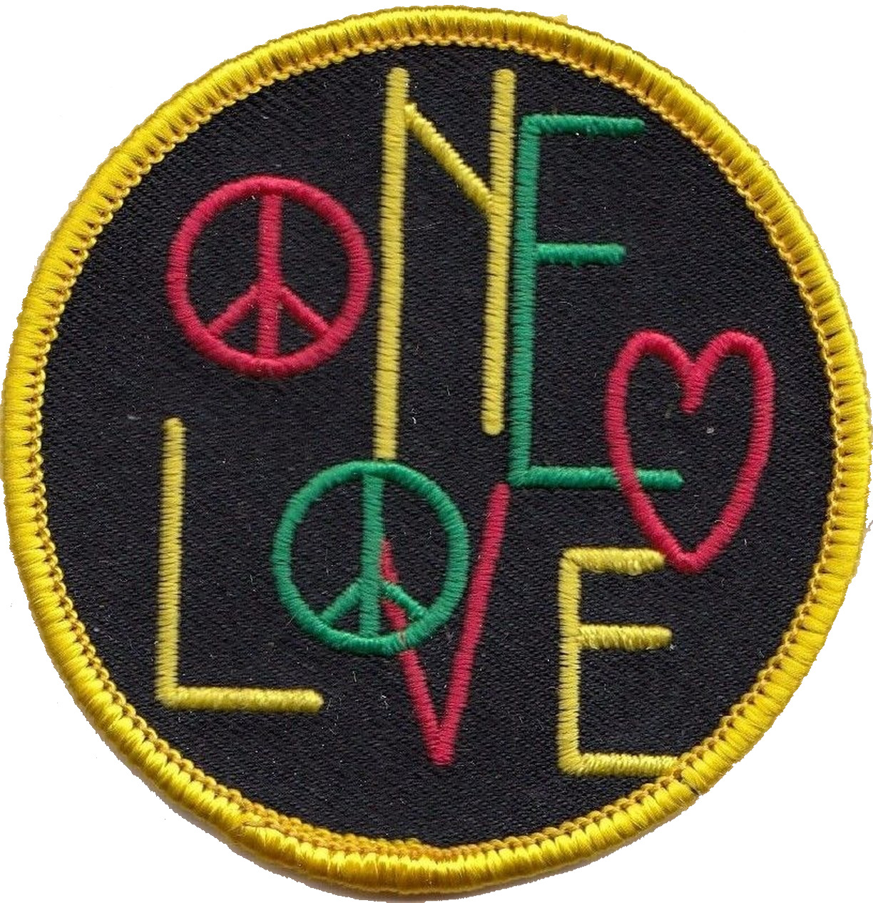 Bob Marley Rastafarian One Love Peace Embroidered Patch