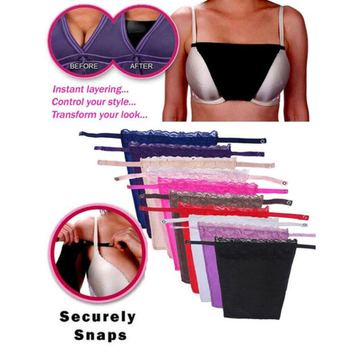 Women Sexy Cami Secret Lace Clip-on Mock Camisole Bra Overlay Modesty Panel