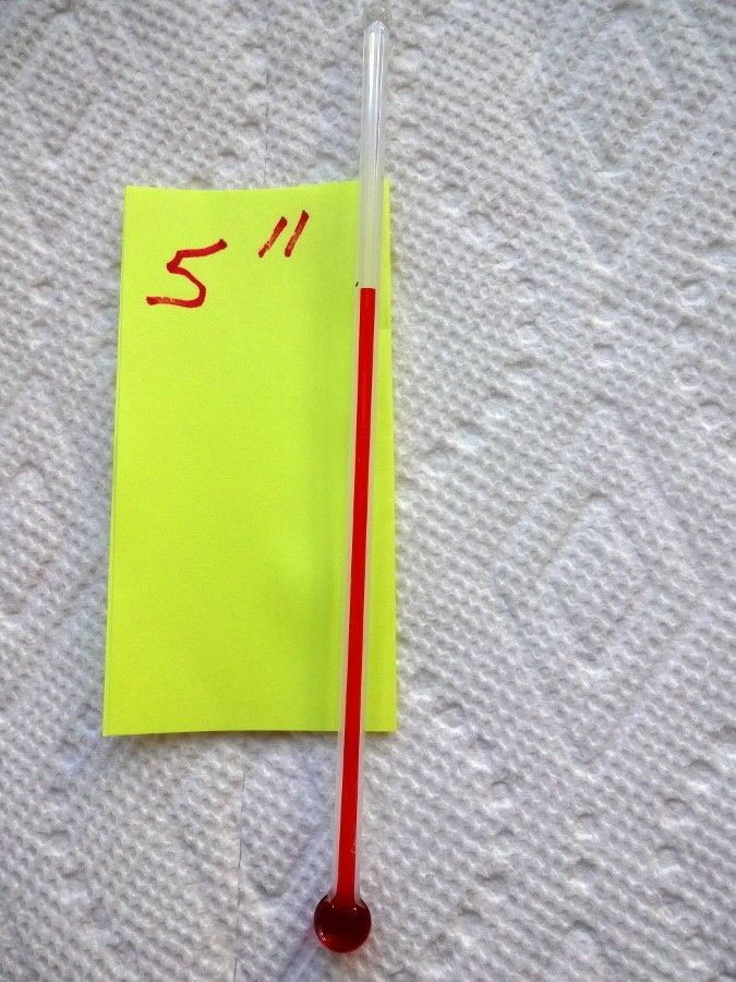 One 5 Inch Glass Replacement Thermometer Tube With Red Liquid