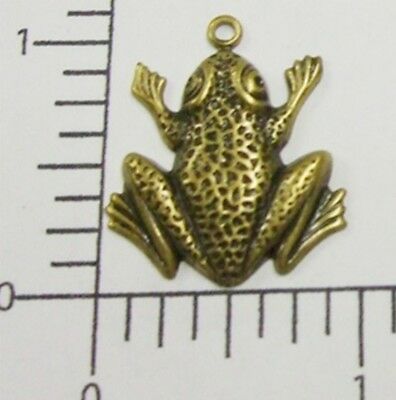 48763       2 Pc Brass Oxidized Small Frog Jewelry Finding Charm