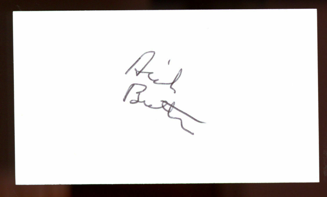 Dick Button Olympic Ice Skater & Announcer Signed Autograph Auto 2x3.5 Note Card
