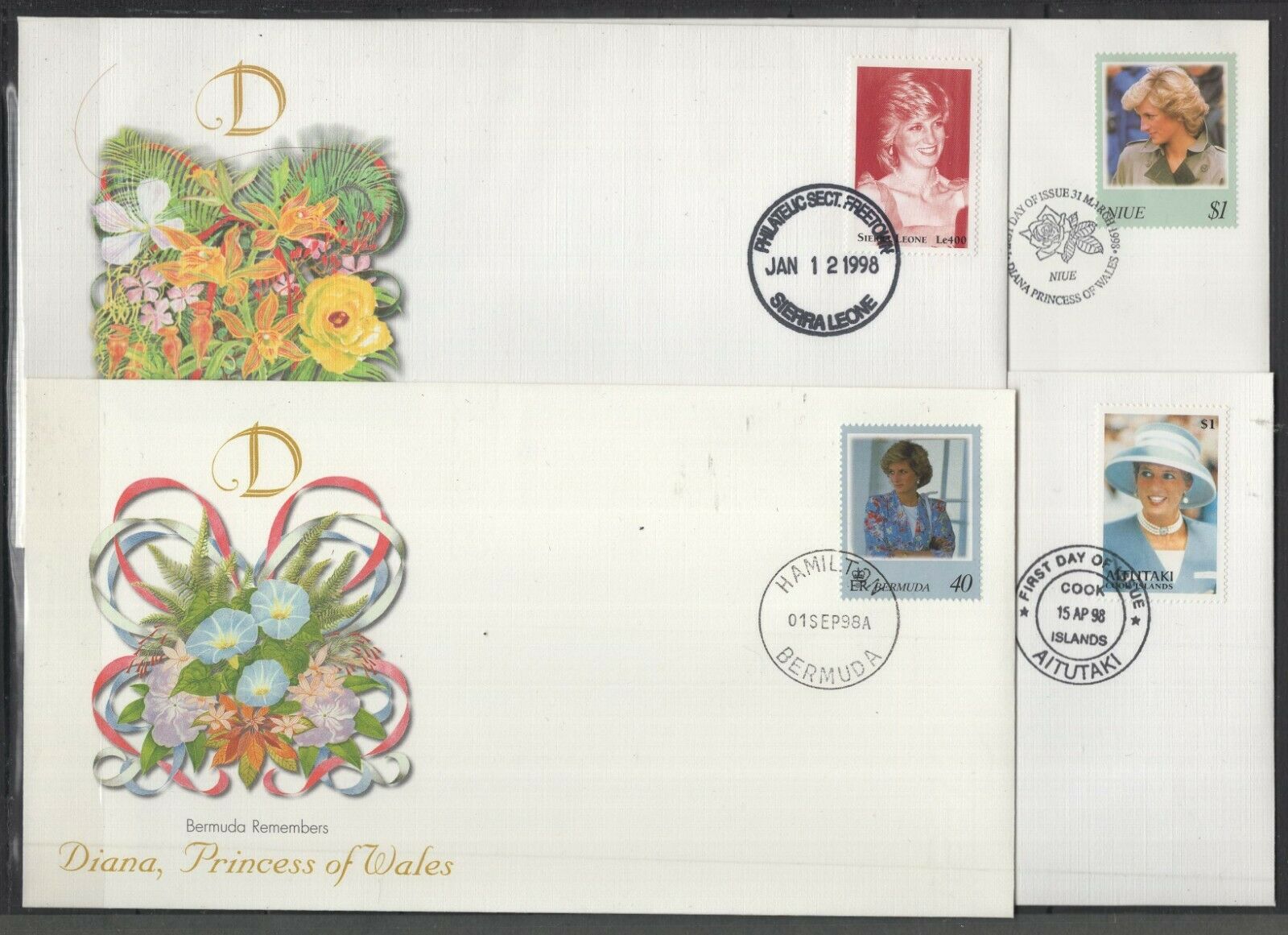 Bt142657/ Lady Diana – Stamps Used – Fdc – Niue Aitutaki Bermuda Sierra Leone