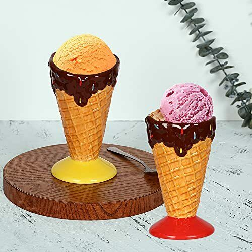 Ceramic Ice Cream Dessert Cups,8.11 Ounce Premium Reusable Ice Cream Bowl Or