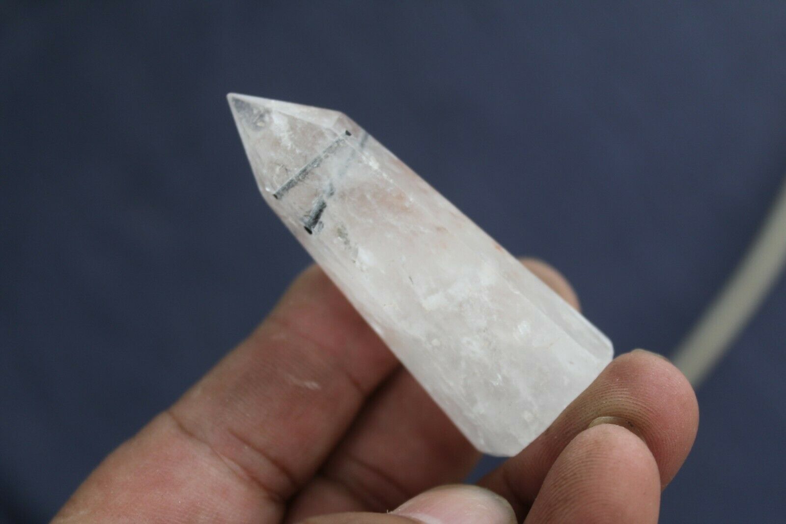 39g Natural Rare Black Tourmaline Quartz Crystal Point Healing
