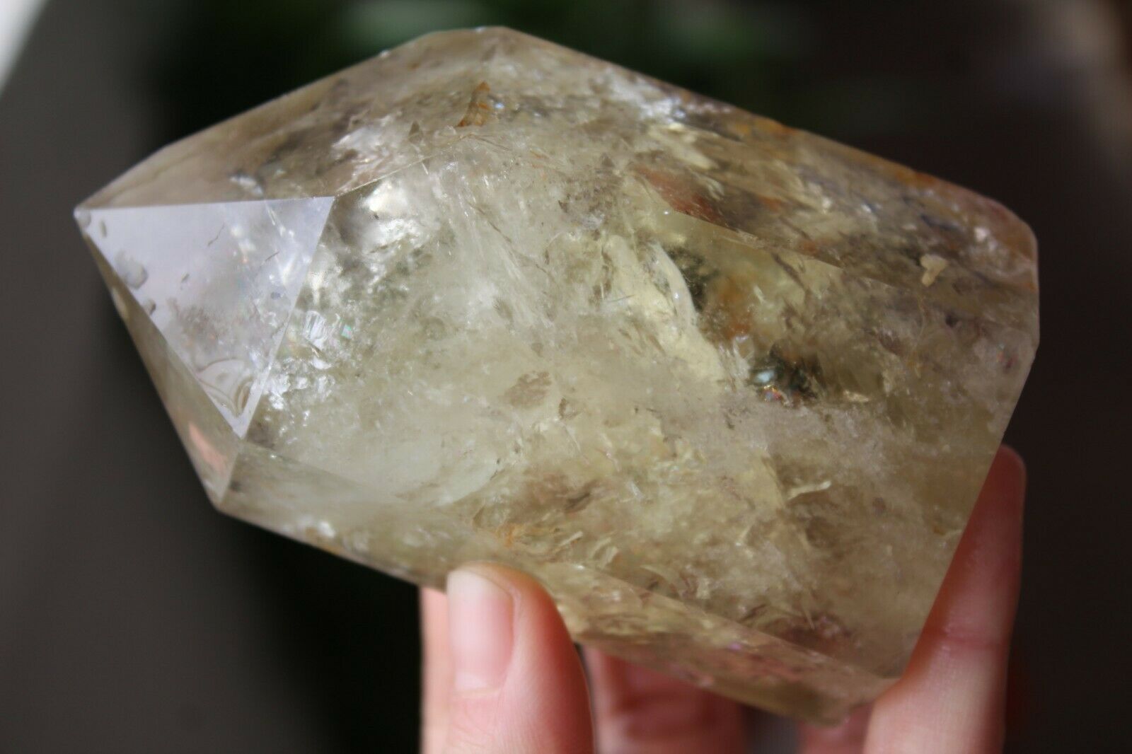 Natural Yellow Citrine Quartz Crystal Point Healing 487g J61