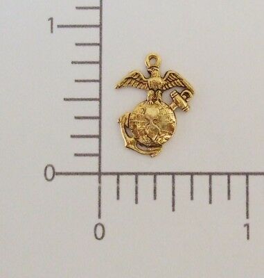 57621         Antique Gold Us Marine Charm Jewelry Finding