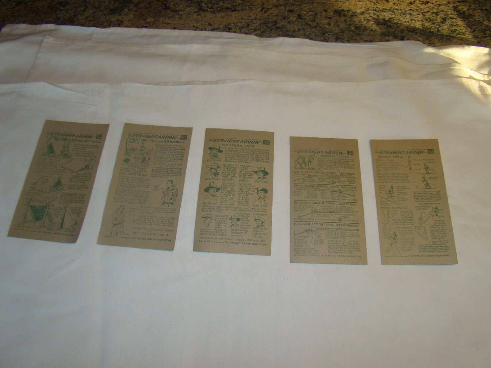 1952 Nabisco Shredded Wheat “straight Arrow” Cards Book Four # 5, 17, 23, 29, 35
