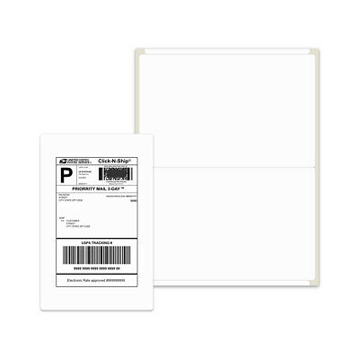 1000 Shipping Labels 8.5x5.5 Rounded Corner Self Adhesive 2 Per Sheet Packzon