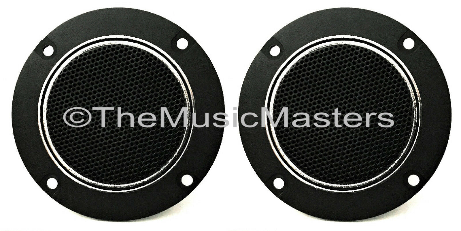 Pair 4" Inch Flush Mount Round Super Horn Tweeter Speakers Car Audio Home Stereo