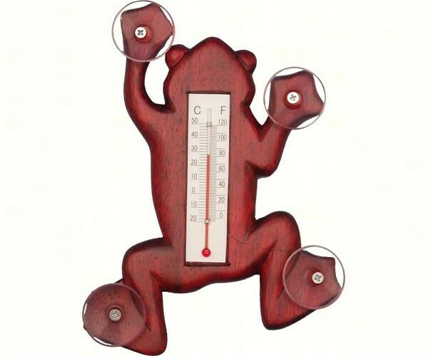 Window Thermometer - Climbing Stained Frog  - Made In Usa   - Se2170104