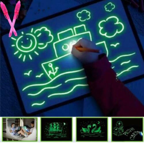 Fluorescent Light Writing Pad Child Kids Drawing Painting Board Educational Toy