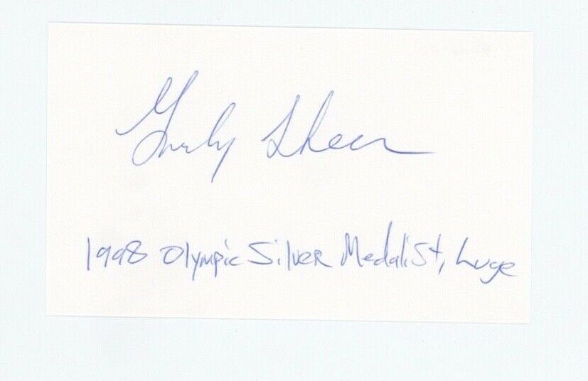 Us Olympian Gordon Sheer Signed Index Card,1998 Olympics,silver Medal Luge